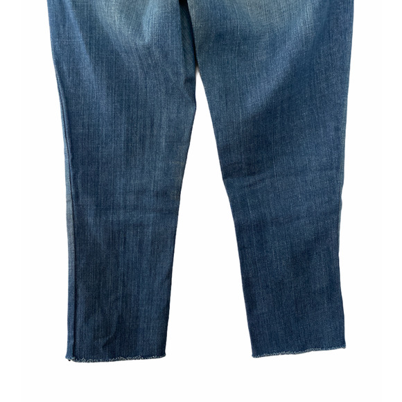 Acne Studios High Rise Jeans Frayed Hem Crop Blue Premium Denim Size 28 - Picture 6 of 9
